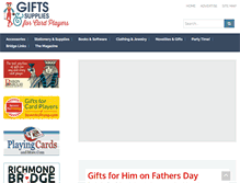 Tablet Screenshot of giftsforcardplayers.com